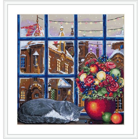 Winter Dream Counted Cross Stitch Kit Cat Merejka 11 1/2 x 11 1/ - Image 3