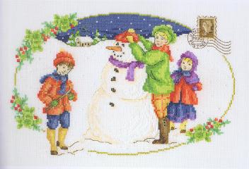 Building A Snowman Cross Stitch Kit By Maria Diaz