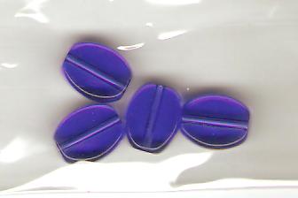 Blue Flat Oval Beads - Pack of 4