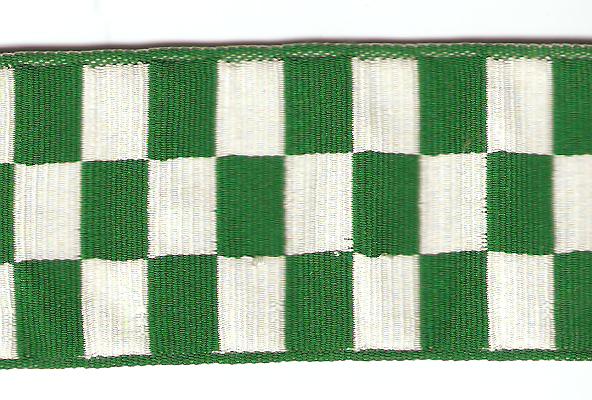 British Police 3 Dice Braid - Green & White