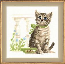 Meow Cat Cross Stitch Kit - Riolis (21cm x 21cm)