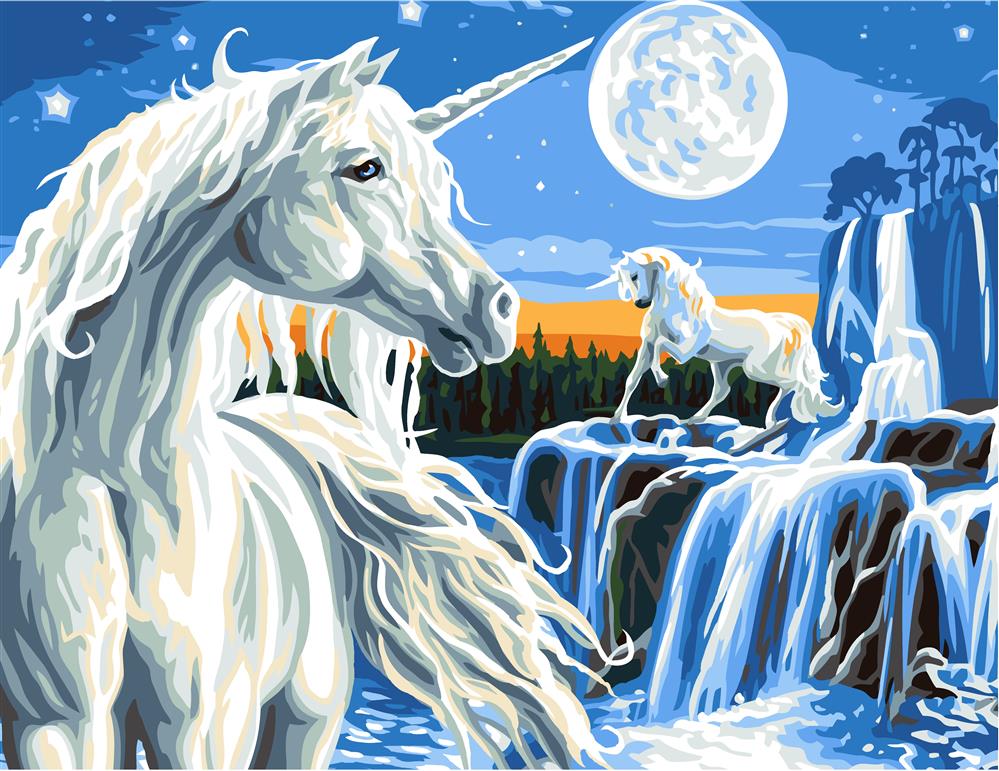 Mystical Unicorn Tapestry Needlepoint Canvas