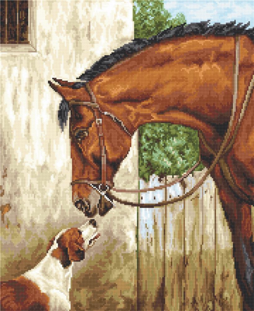 Hunter and Foxhound Horse and Dog Counted Cross Stitch Kit