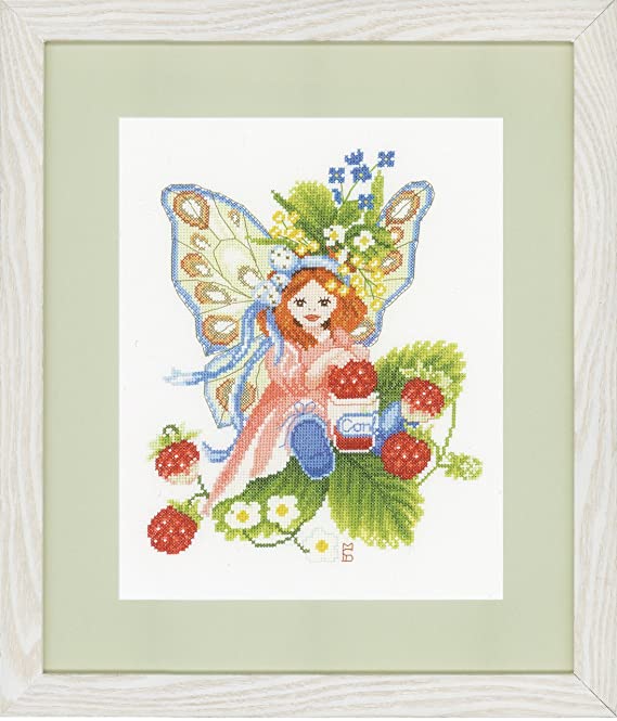 Wild Strawberries Girl Counted Cross Stitch Kit - Lanarte