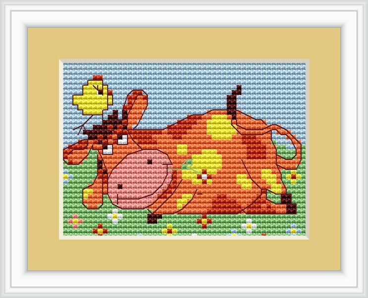 Daisy Cow Counted Cross Stitch Kit 14 Count Aida