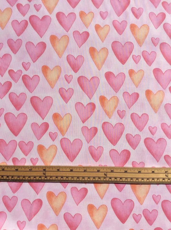 Fat Quarter Love Hearts Party Animals 100% Cotton Quilting Fabric - Image 3