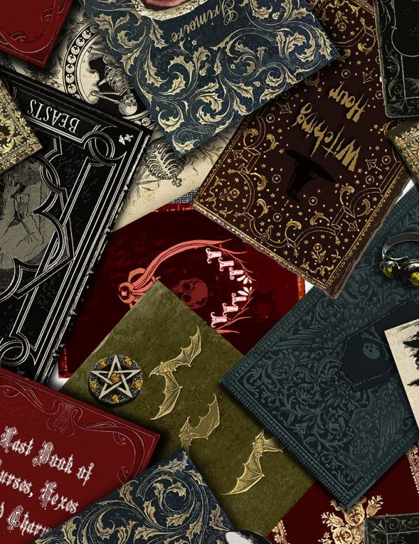 Fat Quarter Wicked Spooky Spell Books 100% Cotton Quilting Fabric