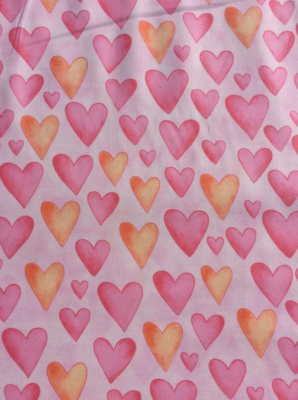 Fat Quarter Love Hearts Party Animals 100% Cotton Quilting Fabric