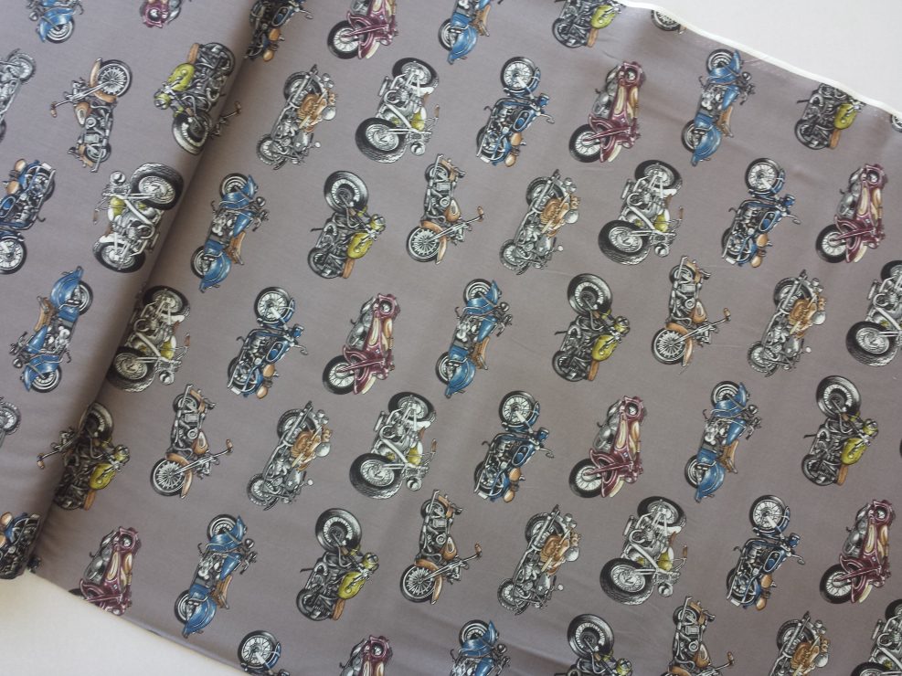 Fat Quarter 'Classic Ride' Motorbikes 100% Cotton Fabric