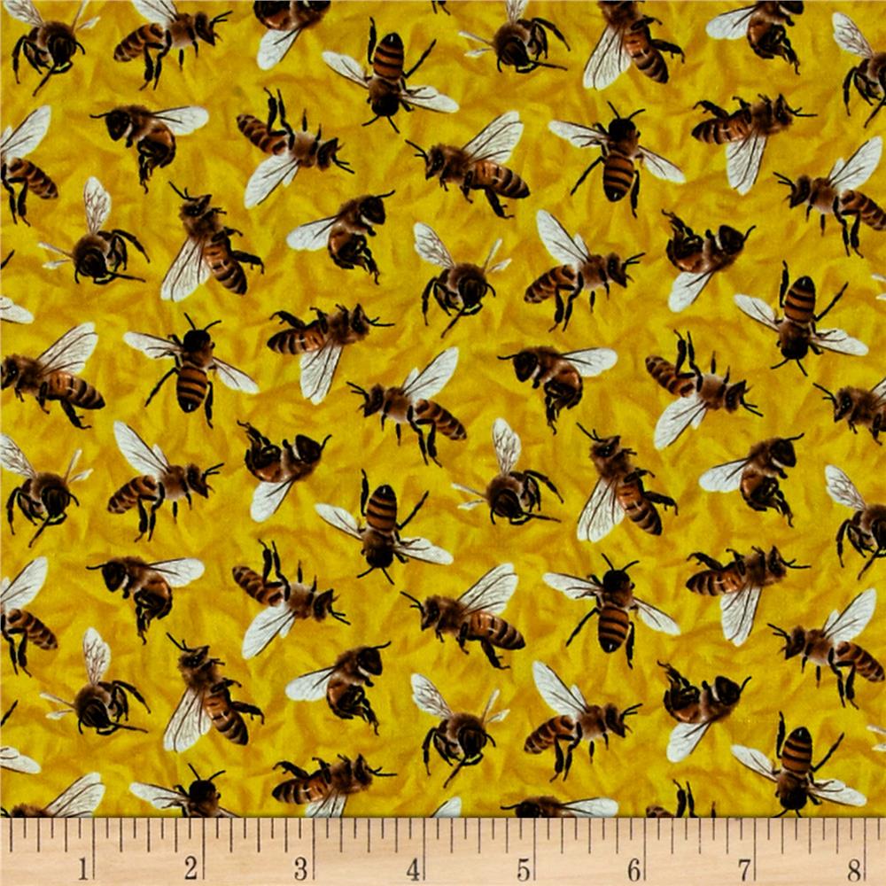 Fat Quarter Frolicking Fields Bees 100% Cotton Quilting Fabric