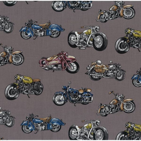Fat Quarter 'Classic Ride' Motorbikes 100% Cotton Fabric - Image 2