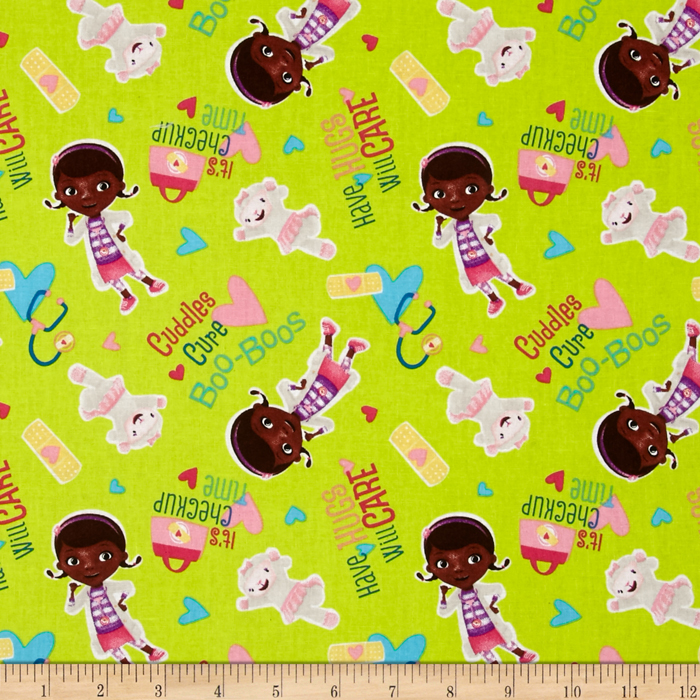 Fat Quarter Doc McStuffins Cuddles Cure Boo-Boos 100% Cotton Quilting Fabric