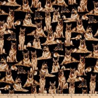 Fat Quarter German Shepherd 100% Cotton Quilting Fabric
