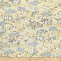 Fat Quarter In The Forest Fantasy Pegasus Unicorn 100% Cotton Quilting Fabric
