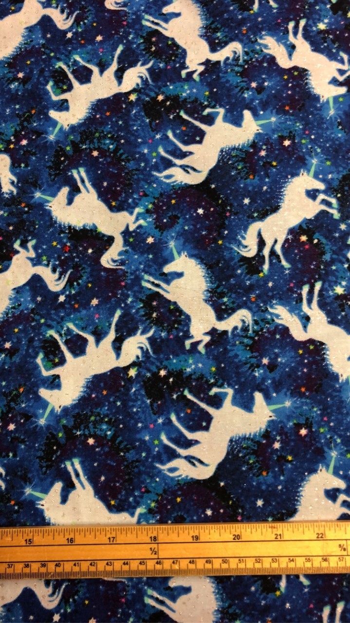 Fat Quarter Cosmic Unicorn Sparkle 100% Cotton Quilting Fabric