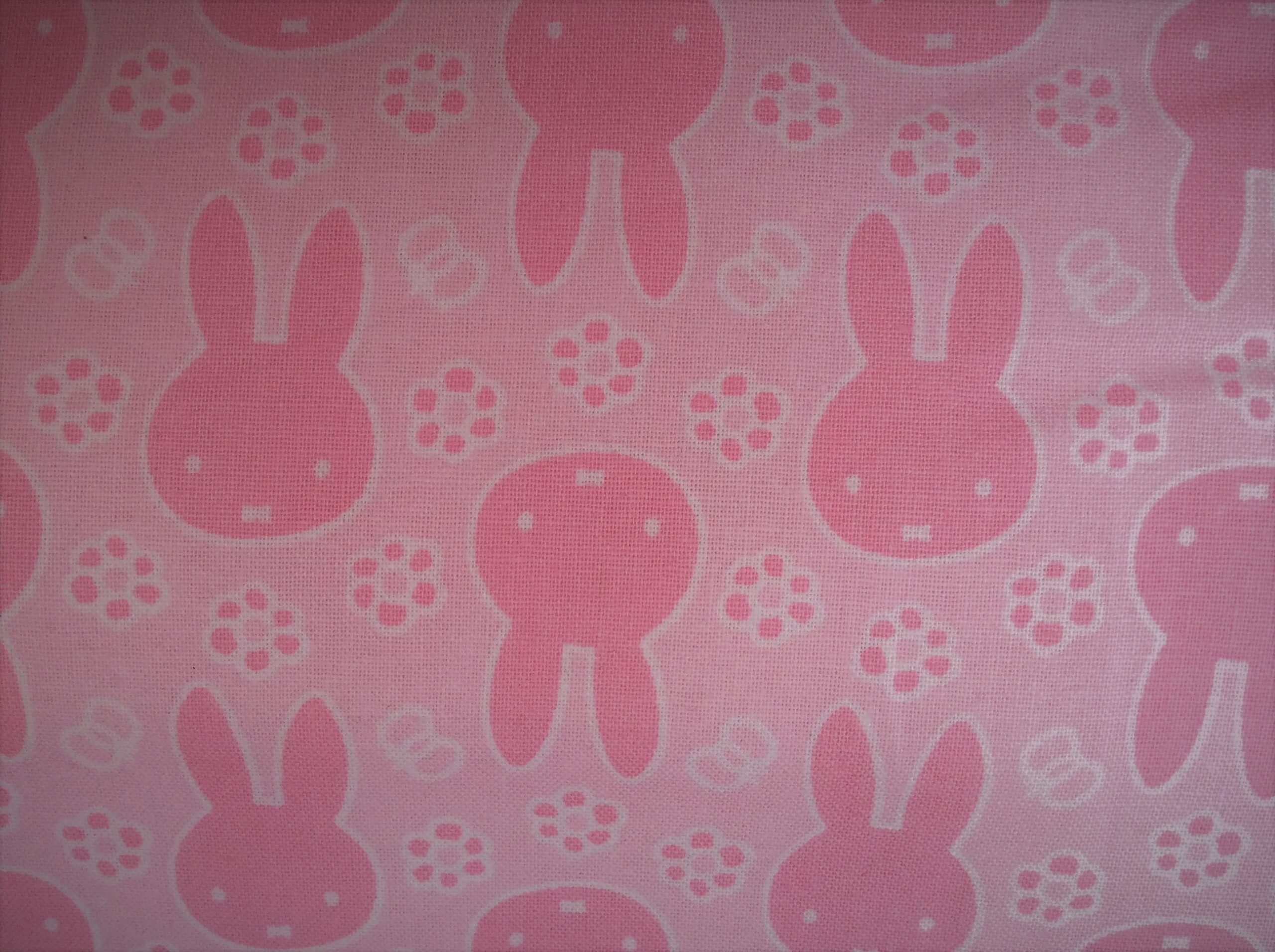 Fat Quarter Miffy Pink Rabbit 100% Cotton Quilting Sewing Fabric