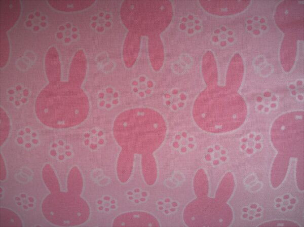 Fat Quarter Miffy Pink Rabbit 100% Cotton Quilting Sewing Fabric