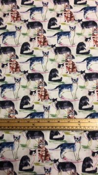 Fat Quarter Dear Stella Water Colour Cats 100% Cotton Quilting Fabric
