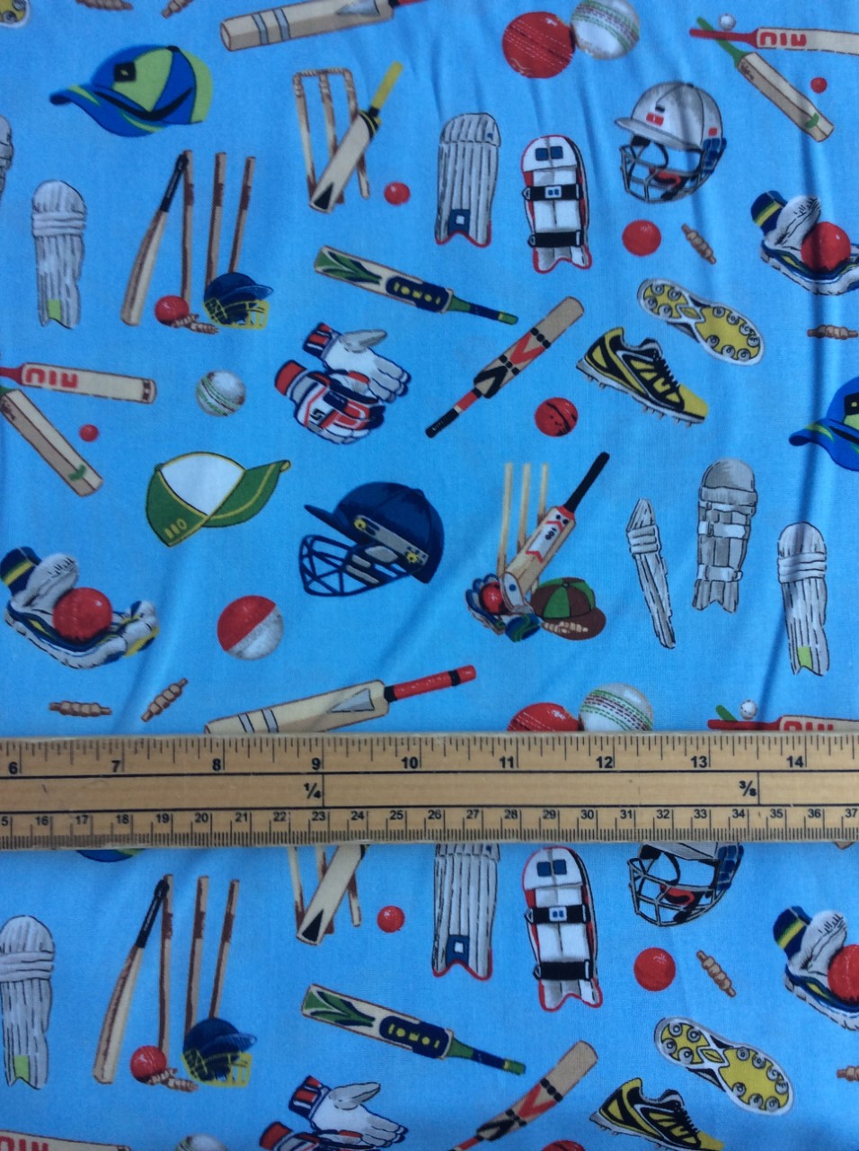 Fat Quarter All Rounder Cricket Equipment 100% Cotton Quilting Fabric - NUTEX - Image 2