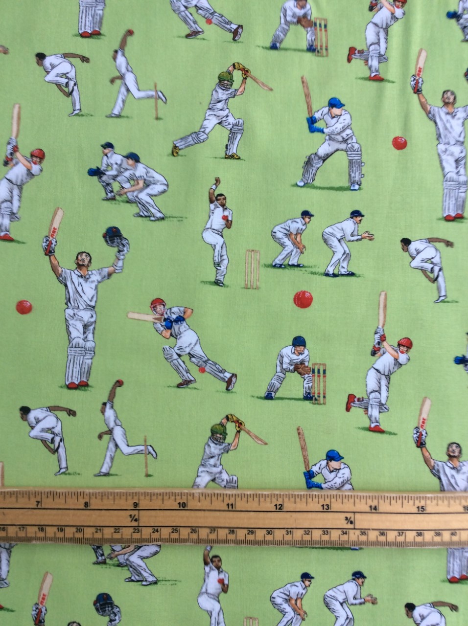 Fat Quarter All Rounder Cricket Players 100% Cotton Quilting Fabric - NUTEX - Image 2