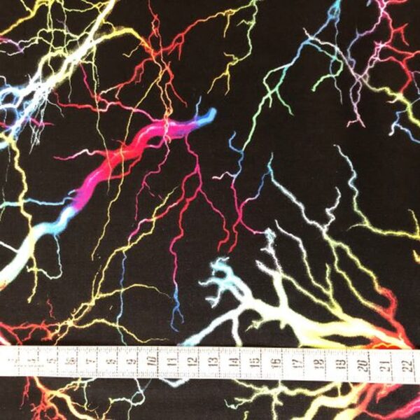 Fat Quarter Blue Lightning Strikes 100% Cotton Quilting Fabric - Image 3