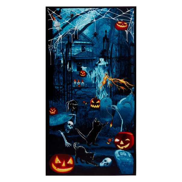 Thriller Night Halloween Panel Glow In The Dark 100% Cotton Print Fabric