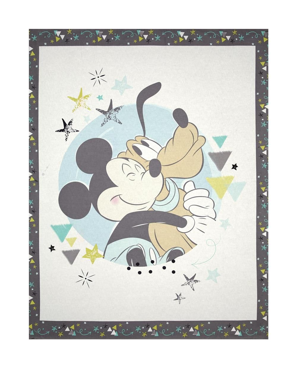Mickey Mouse and Pluto Disney Panel 100% Cotton Print Fabric