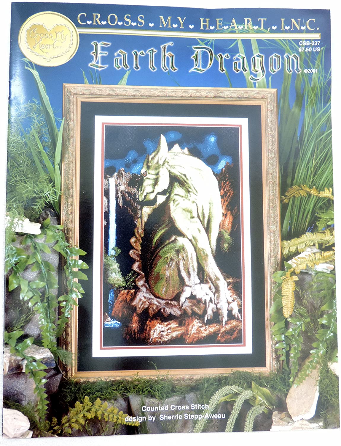 Earth Dragon Cross Stitch Chart - Cross My Heart - Fantasy - Sherrie Stepp-Aweau