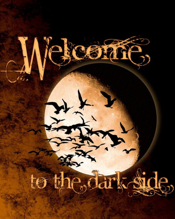 Halloween Welcome To The Dark Side 100% Cotton Print Fabric Panel