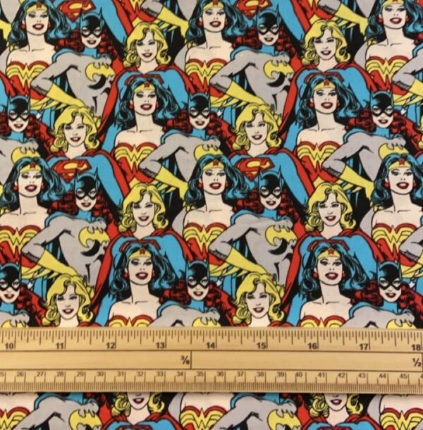 Fat Quarter Dc Heroines Bat Girl, Wonder Woman Stacked 100% Cotton Fabric