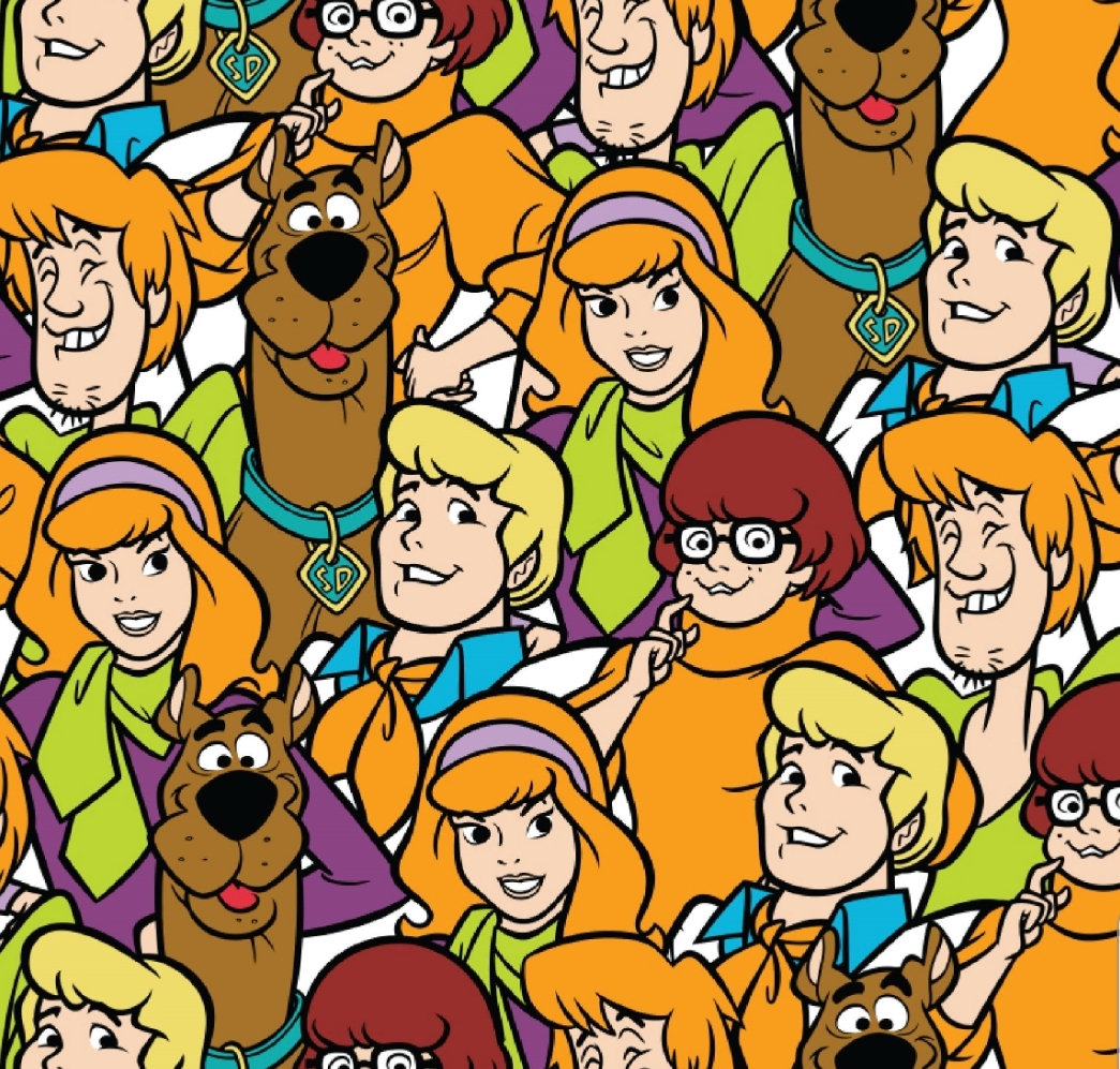 Fat Quarter Scooby Doo And Gang Statues Quilting Cotton Fabric