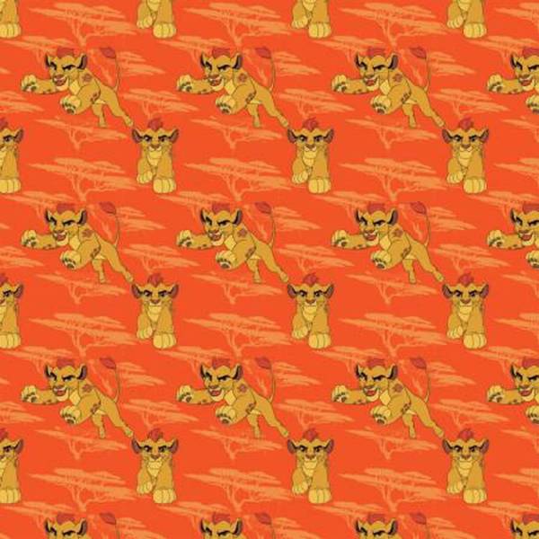 Fat Quarter Disney Lion Guard Kion On Orange 100% Quilting Cotton Fabric