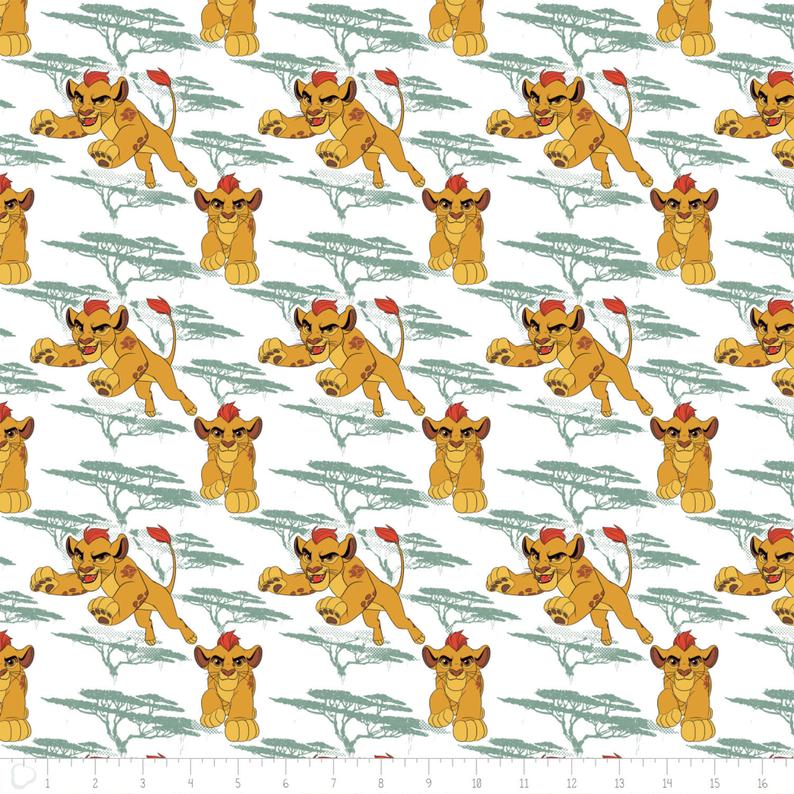 Fat Quarter Disney Lion Guard Kion On White 100% Quilting Cotton Fabric