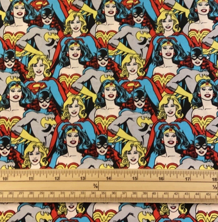 Fat Quarter Dc Heroines Bat Girl, Wonder Woman Stacked 100% Cotton Fabric