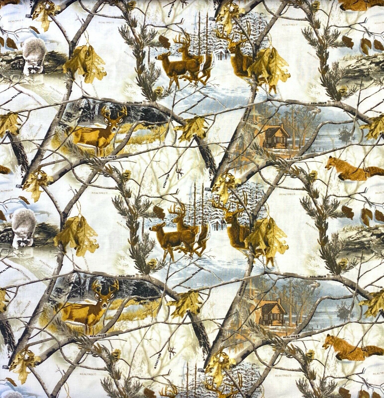 Fat Quarter Realtree Winter Woods Cotton Quilting Sewing Patchwork Fabric