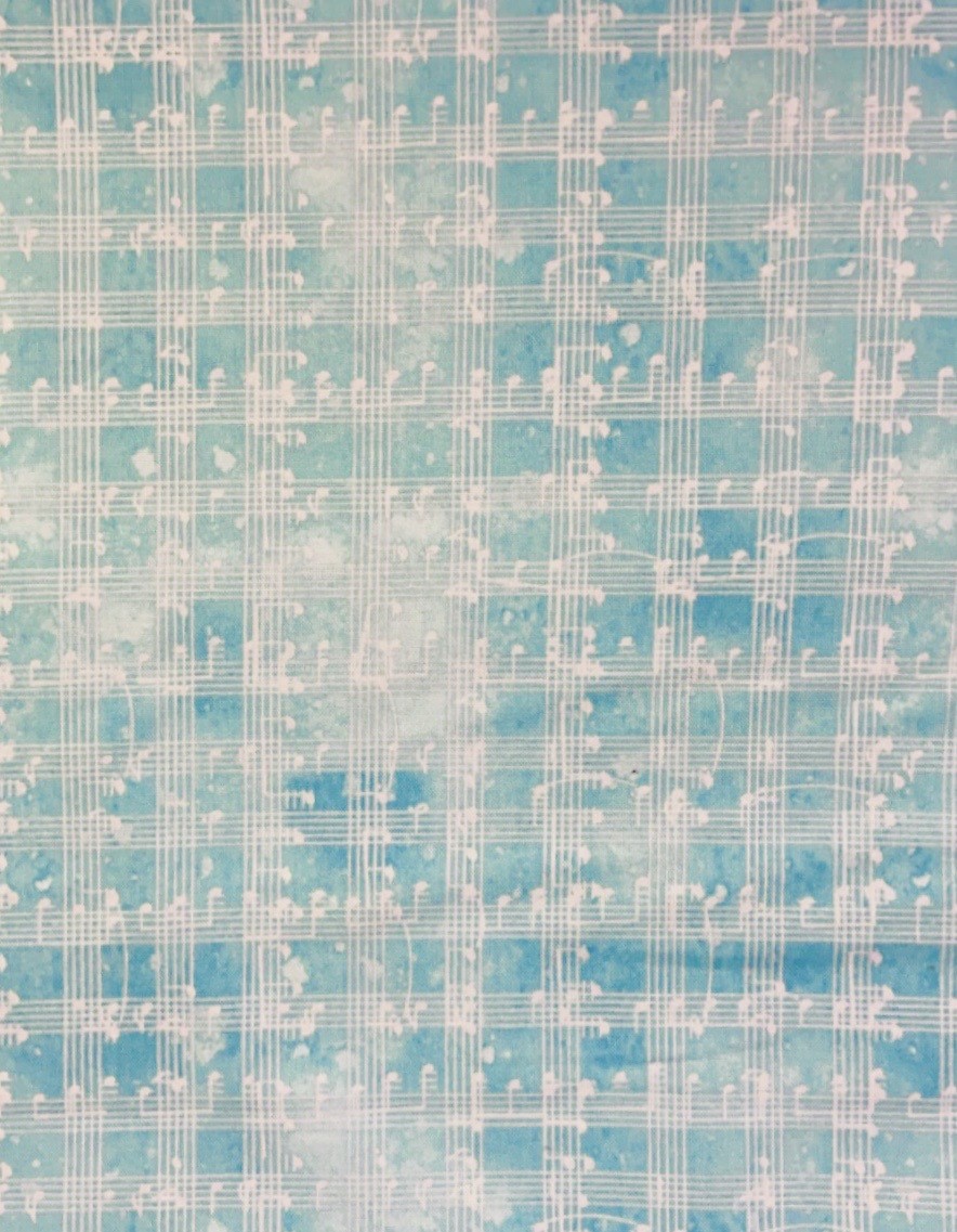 Fat Quarter Sheet Music Notes On Black 100% Cotton Quilting Fabric