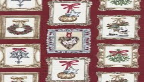 Fat Quarter Christmas Balmoral Picture Frames 100% Cotton Fabric