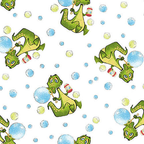 Fat Quarter A Jungle Story Crocodile Blowing Bubbles 100% Cotton Fabric