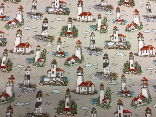 Fat Quarter Lighthouse Wonder Mini Lighthouses 100% Cotton Quilting Fabric