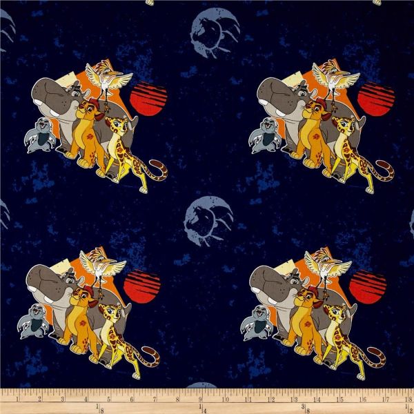 Fat Quarter Disney Lion Guard All For One On Blue 100% Quilting Cotton Fabric