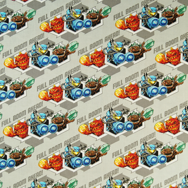 Fat Quarter Skylanders Full Boom Ahead On Grey 100% Quilting Cotton Fabric