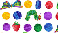 Fat Quarter Very Hungry Caterpillar Food and Dots 100% Cotton Quilting Fabric