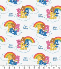 Fat Quarter Care Bears Clouds And Rainbows 100% Cotton Quilting Fabric
