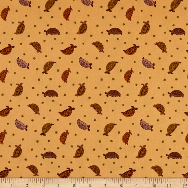 Fat Quarter Tortoises On Sand 100% Cotton Quilting Fabric