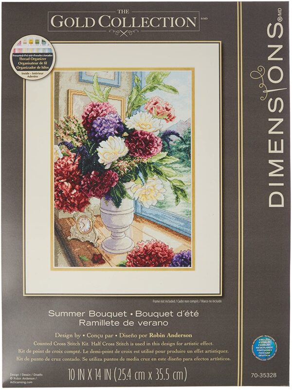 Summer Bouquet Flowers Counted Cross Stitch Kit Dimensions Gold Collection