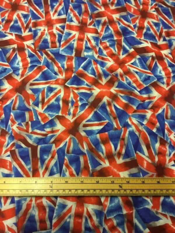 Fat Quarter London Union Jack Flags Sewing Cotton Quilting Fabric Britain - Image 3