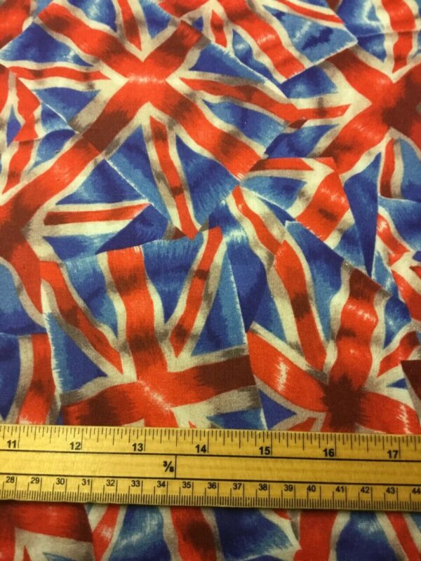 Fat Quarter London Union Jack Flags Sewing Cotton Quilting Fabric Britain - Image 2