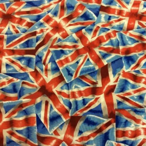 Fat Quarter London Union Jack Flags Sewing Cotton Quilting Fabric Britain