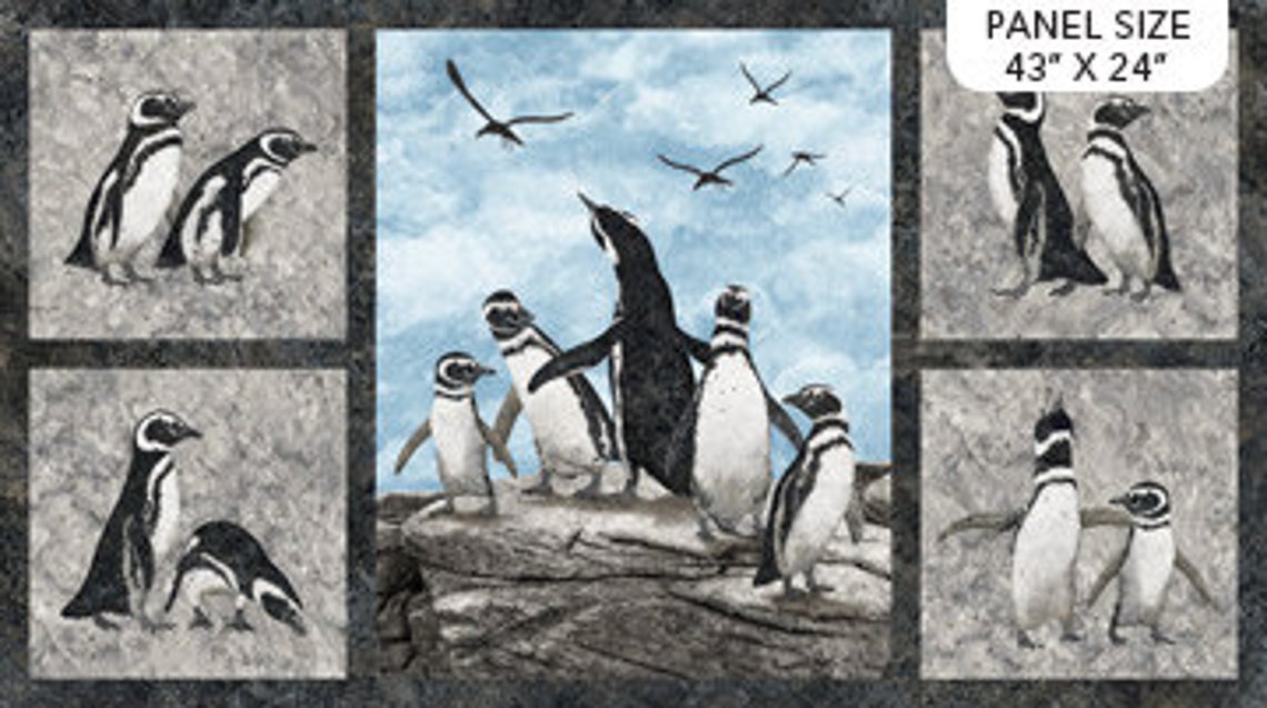 Stonehenge Magdalena Penguin Panel 100% Cotton Print Fabric