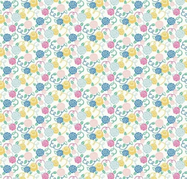 Fat Quarter Liberty Deco Dance Ribbon Bloom Rose 100% Cotton Quilting Fabric